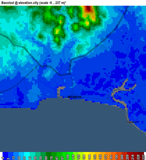 Bacolod elevation map