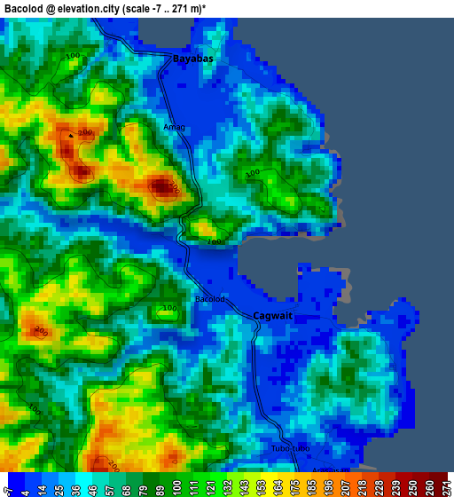 Bacolod elevation map