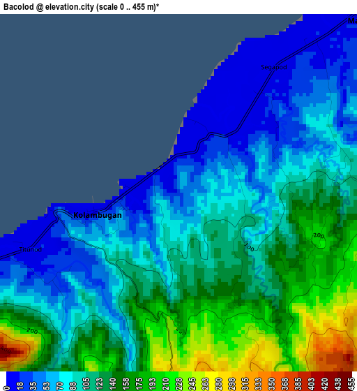 Bacolod elevation map