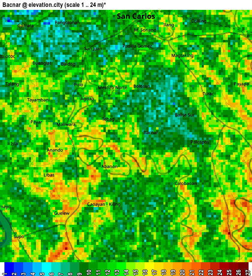 Bacnar elevation map