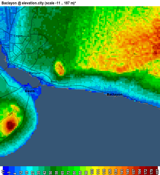 Baclayon elevation map