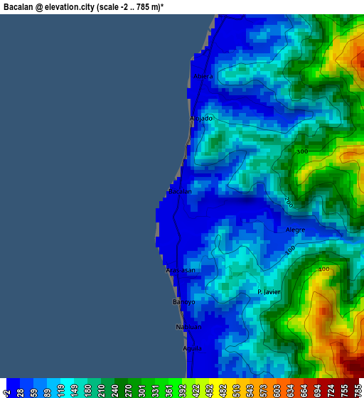 Bacalan elevation map