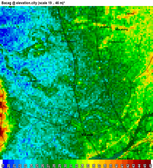 Bacag elevation map