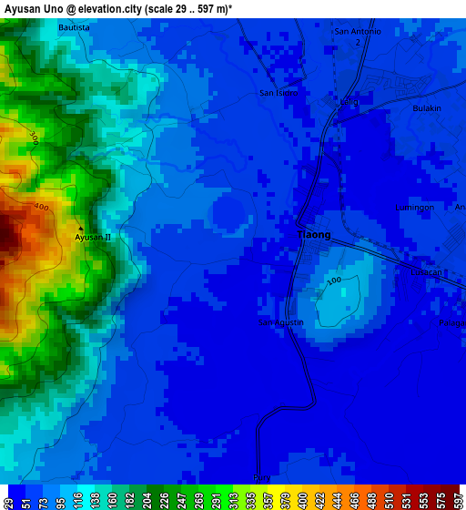 Ayusan Uno elevation map