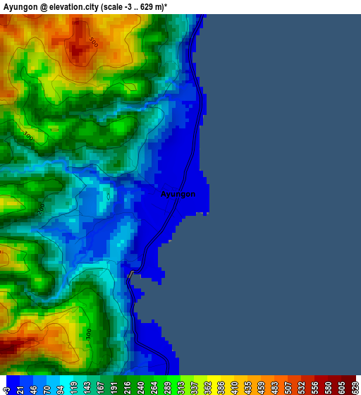 Ayungon elevation map