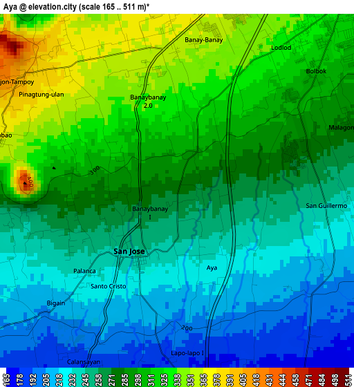 Aya elevation map