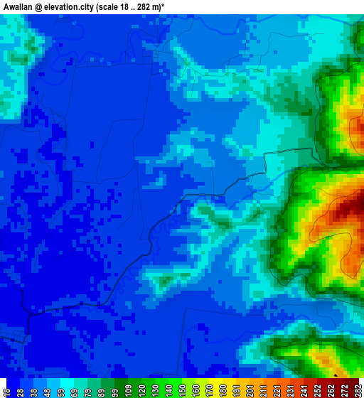 Awallan elevation map