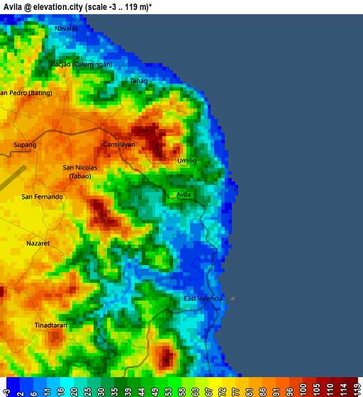 Avila elevation map