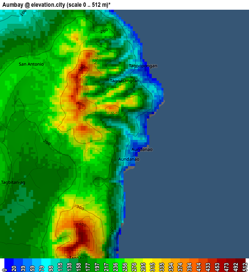 Aumbay elevation map