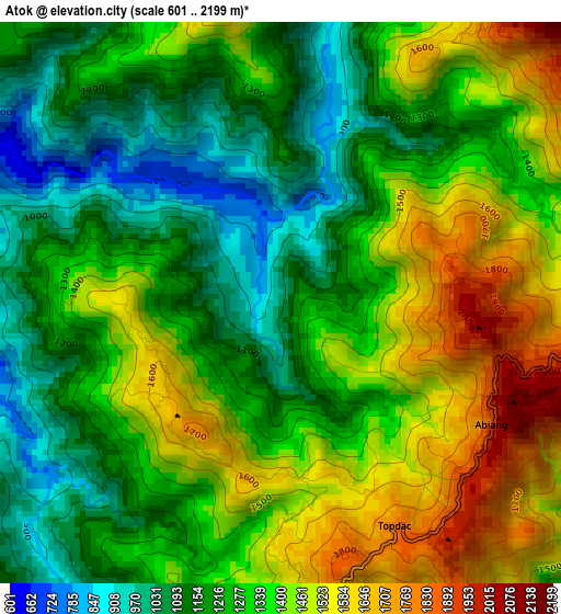 Atok elevation map