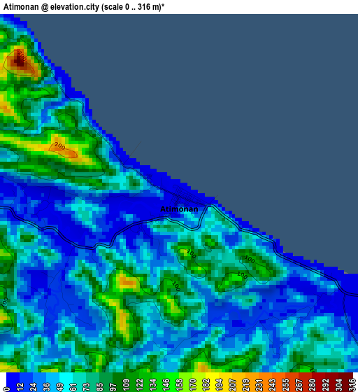 Atimonan elevation map