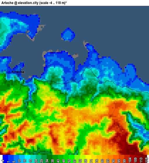 Arteche elevation map