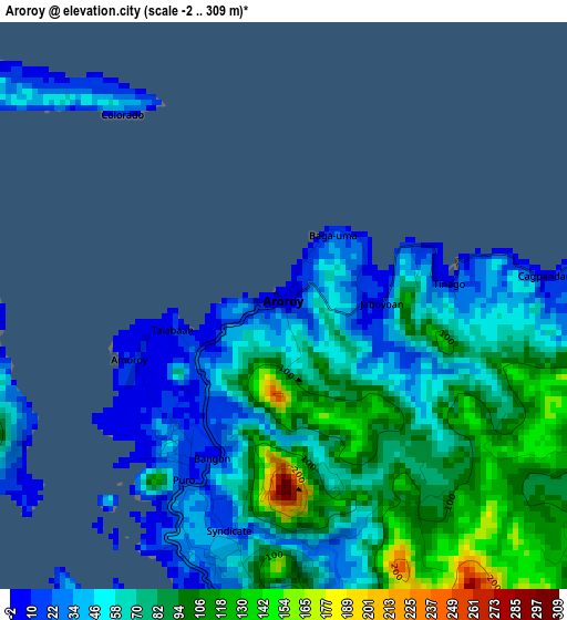 Aroroy elevation map