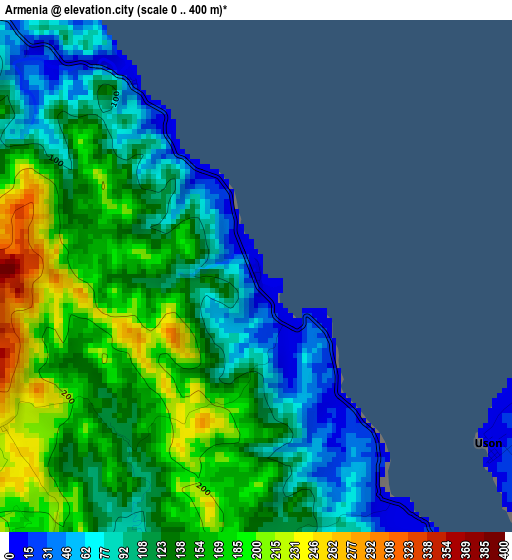 Armenia elevation map