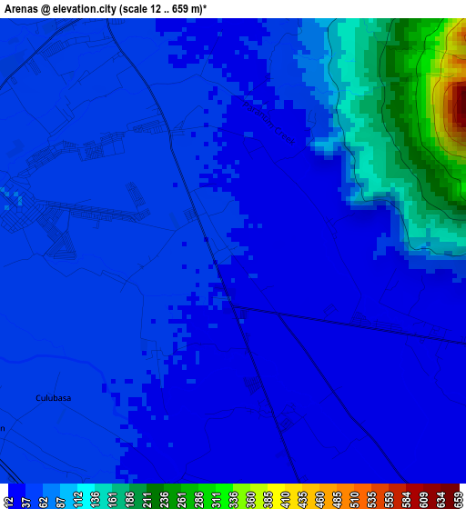 Arenas elevation map