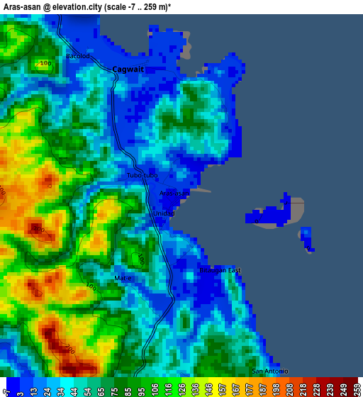 Aras-asan elevation map