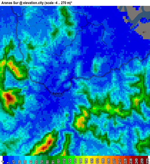 Aranas Sur elevation map