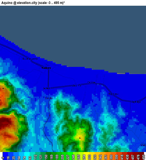 Aquino elevation map