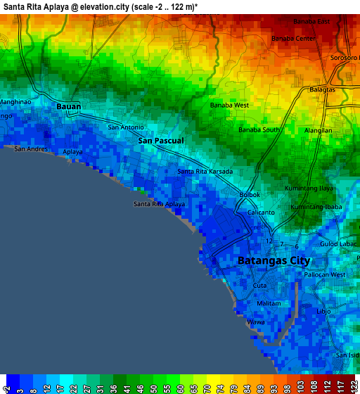 Santa Rita Aplaya elevation map