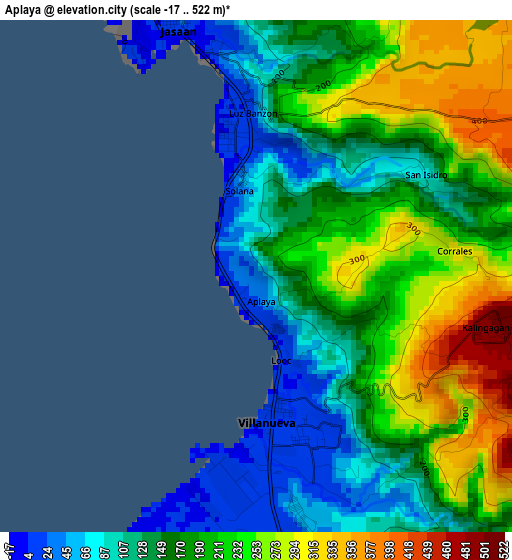 Aplaya elevation map