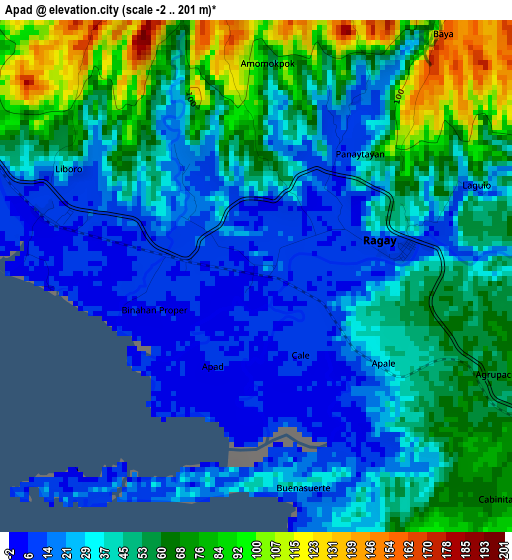 Apad elevation map