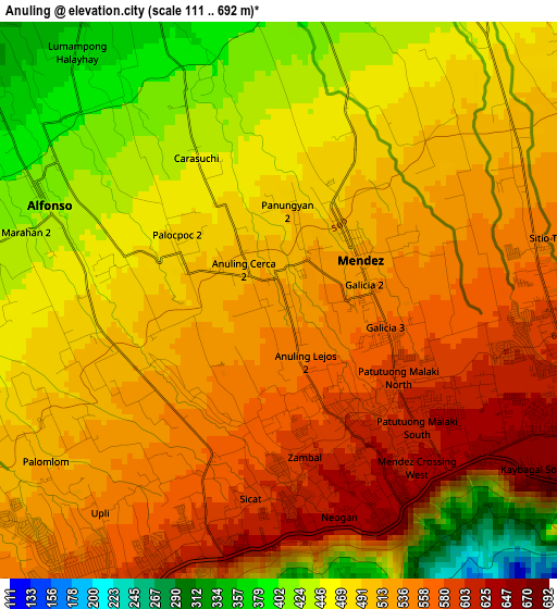 Anuling elevation map