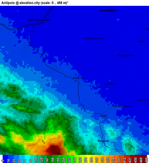 Antipolo elevation map