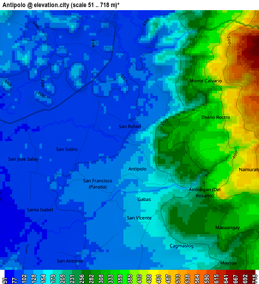 Antipolo elevation map