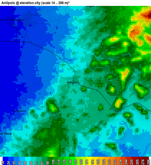 Antipolo elevation map