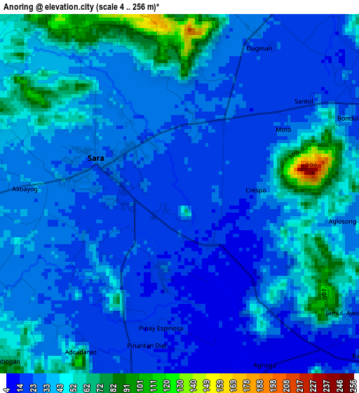 Anoring elevation map