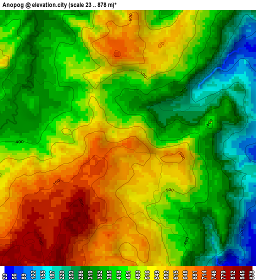 Anopog elevation map