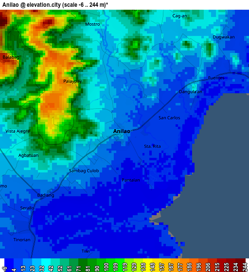 Anilao elevation map