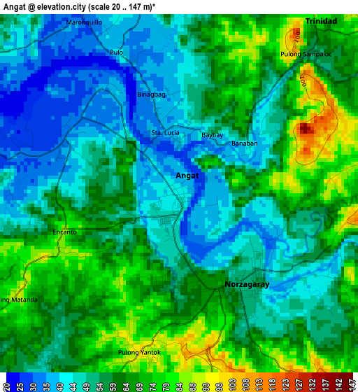 Angat elevation map