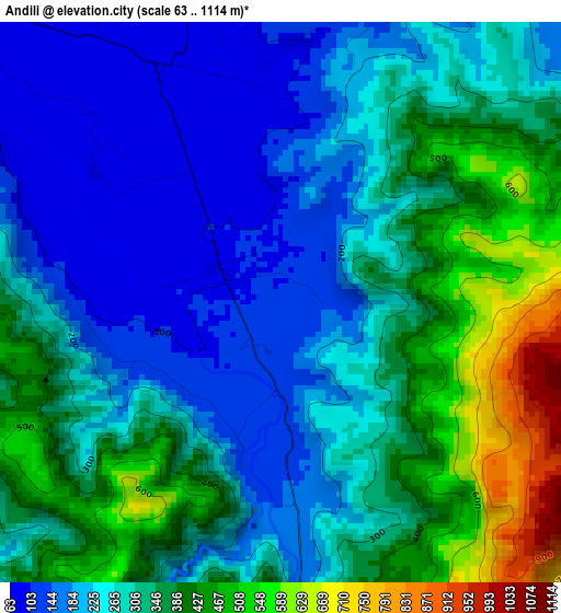 Andili elevation map