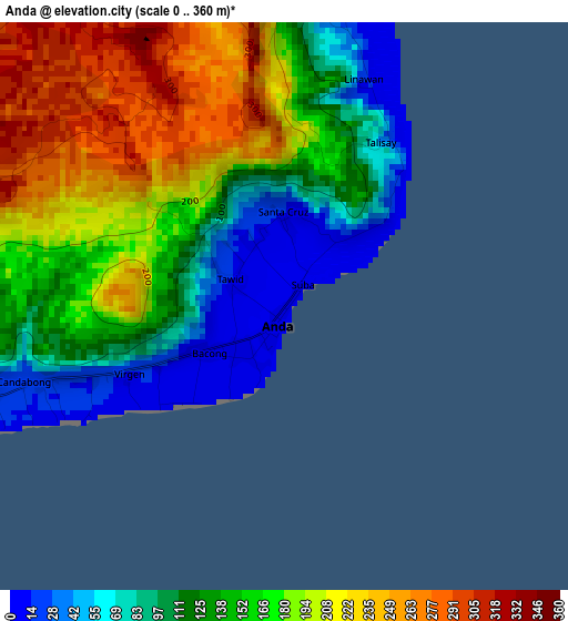 Anda elevation map