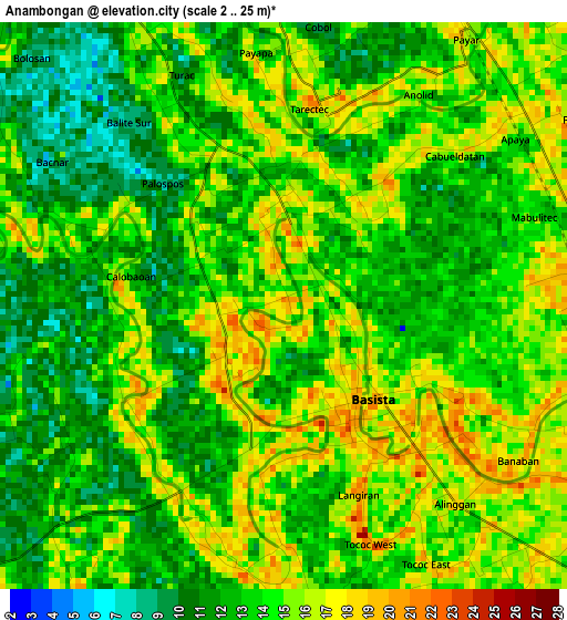 Anambongan elevation map