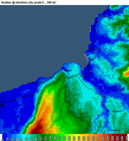 Anakan elevation map