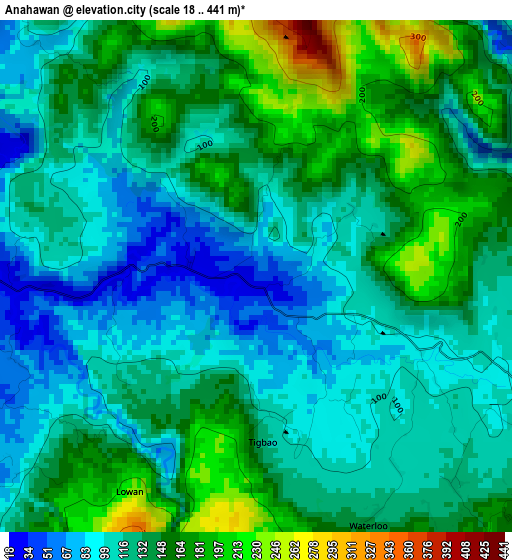 Anahawan elevation map