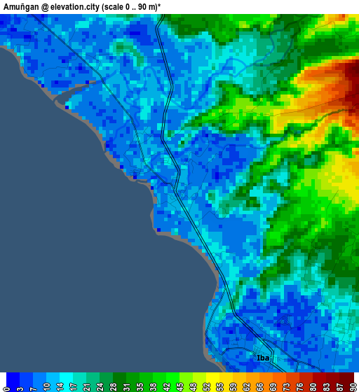 Amuñgan elevation map