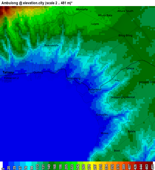 Ambulong elevation map