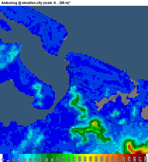 Ambulong elevation map