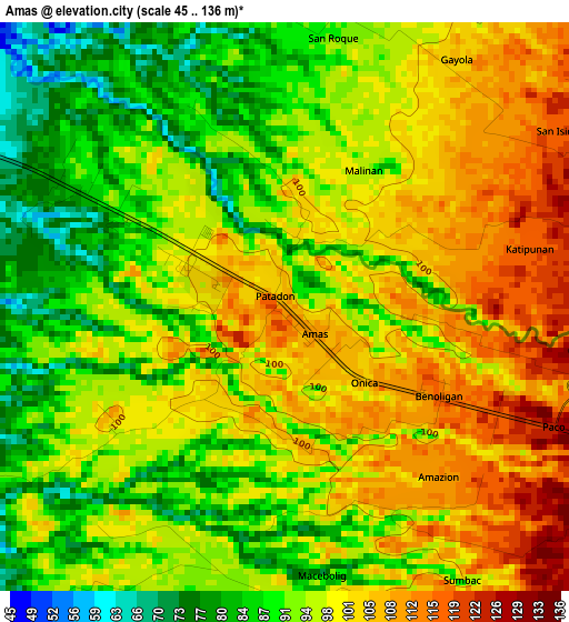 Amas elevation map