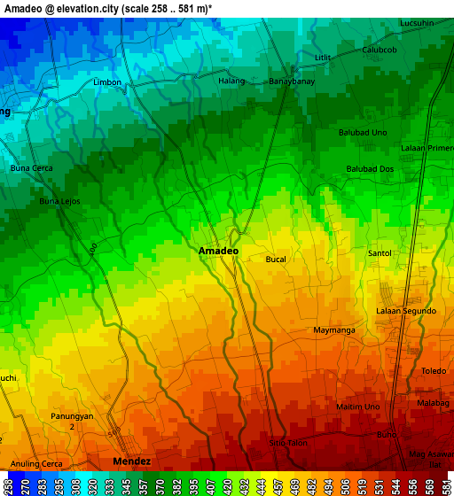 Amadeo elevation map