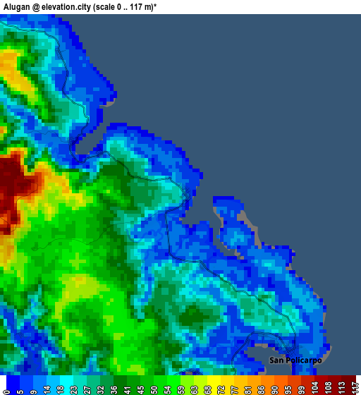 Alugan elevation map