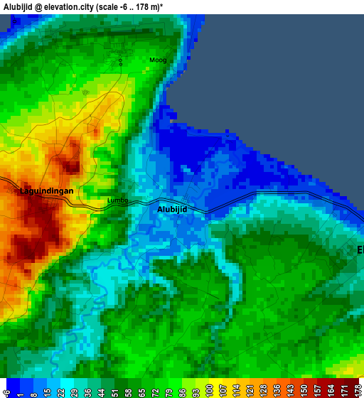 Alubijid elevation map