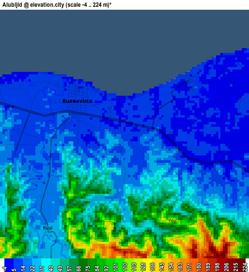 Alubijid elevation map