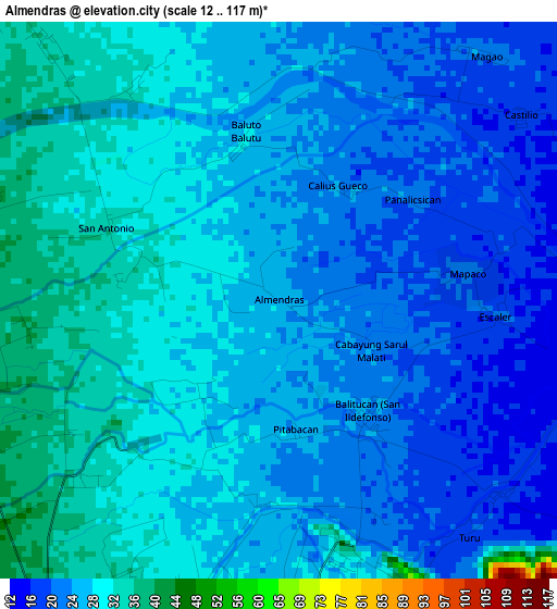 Almendras elevation map