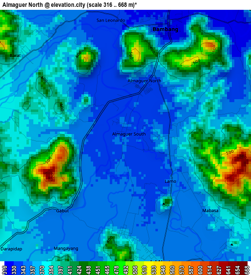 Almaguer North elevation map