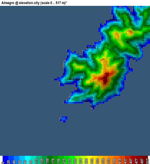 Almagro elevation map