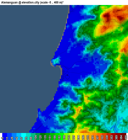 Alemanguan elevation map